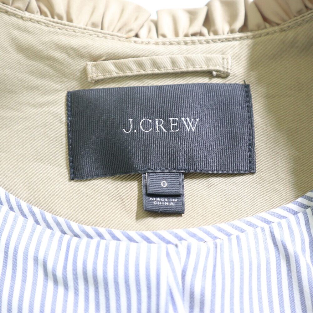 J Crew Size 0 Ruffle Chino Jacket Tan Ridge Khaki Tan G7578 *as is* - Picture 10 of 12